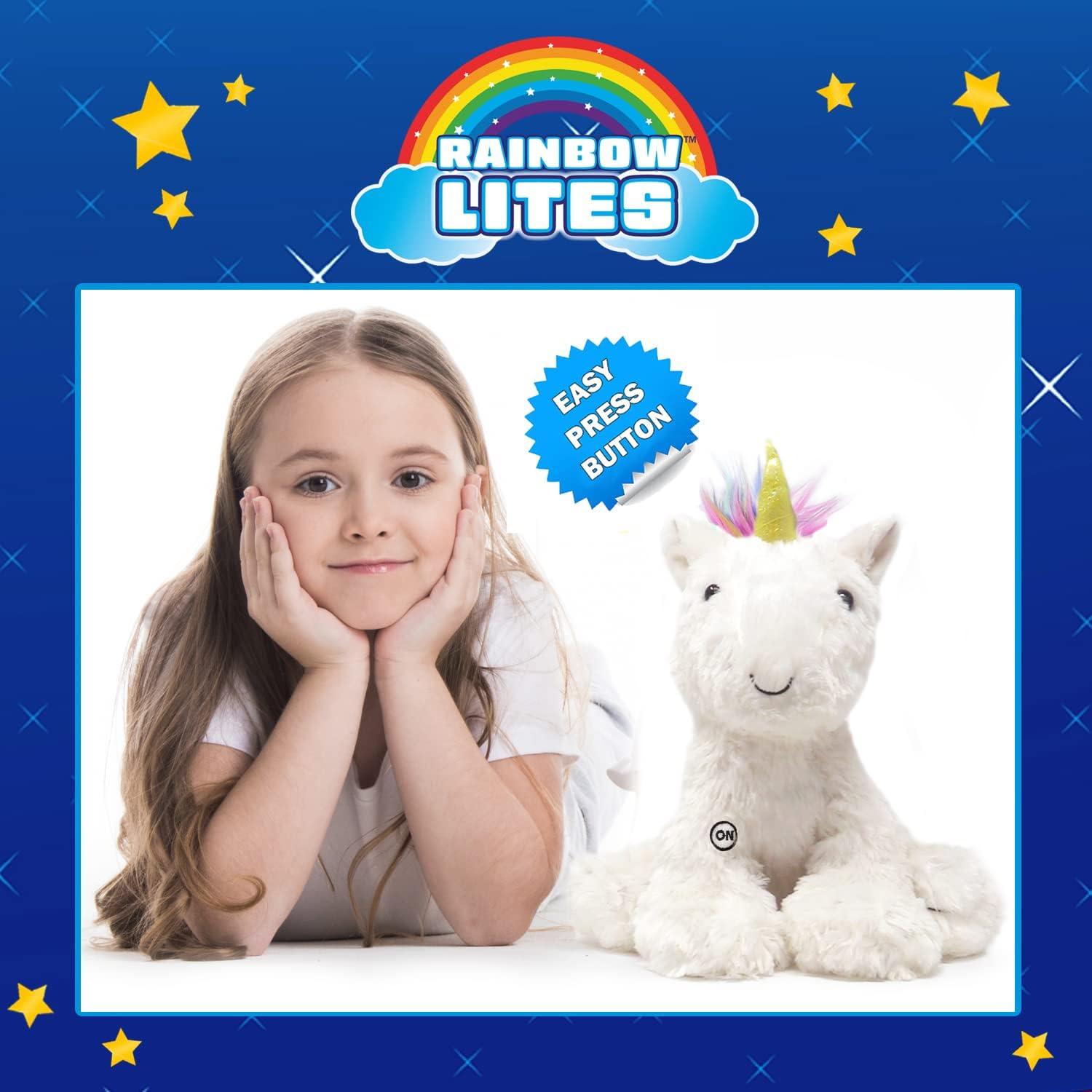 Light Up Stuffed Animal Glow Plush Sleep Toy 7 color Changing White Unicorn Battery Operated 16 inch