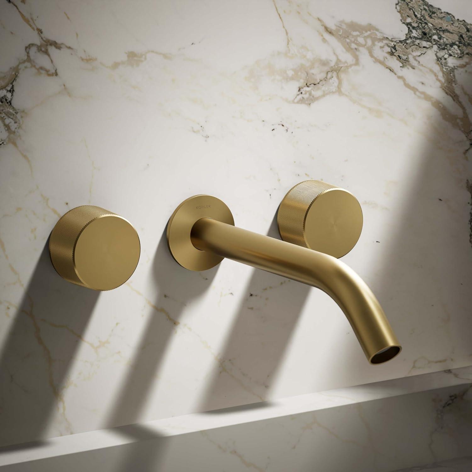 Vibrant Brushed Brass Bathroom Faucet Handle Set