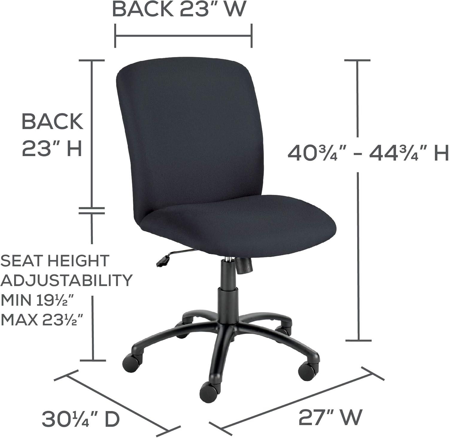 Safco Big & Tall Executive High-Back Chair Black Foam, Polyester Seat - Polyester Back - Black Steel Frame - 5-star Base - Black - 22.25" Seat Width x 20.75" Seat Depth - 27" Width x 30.3" Depth x 44.