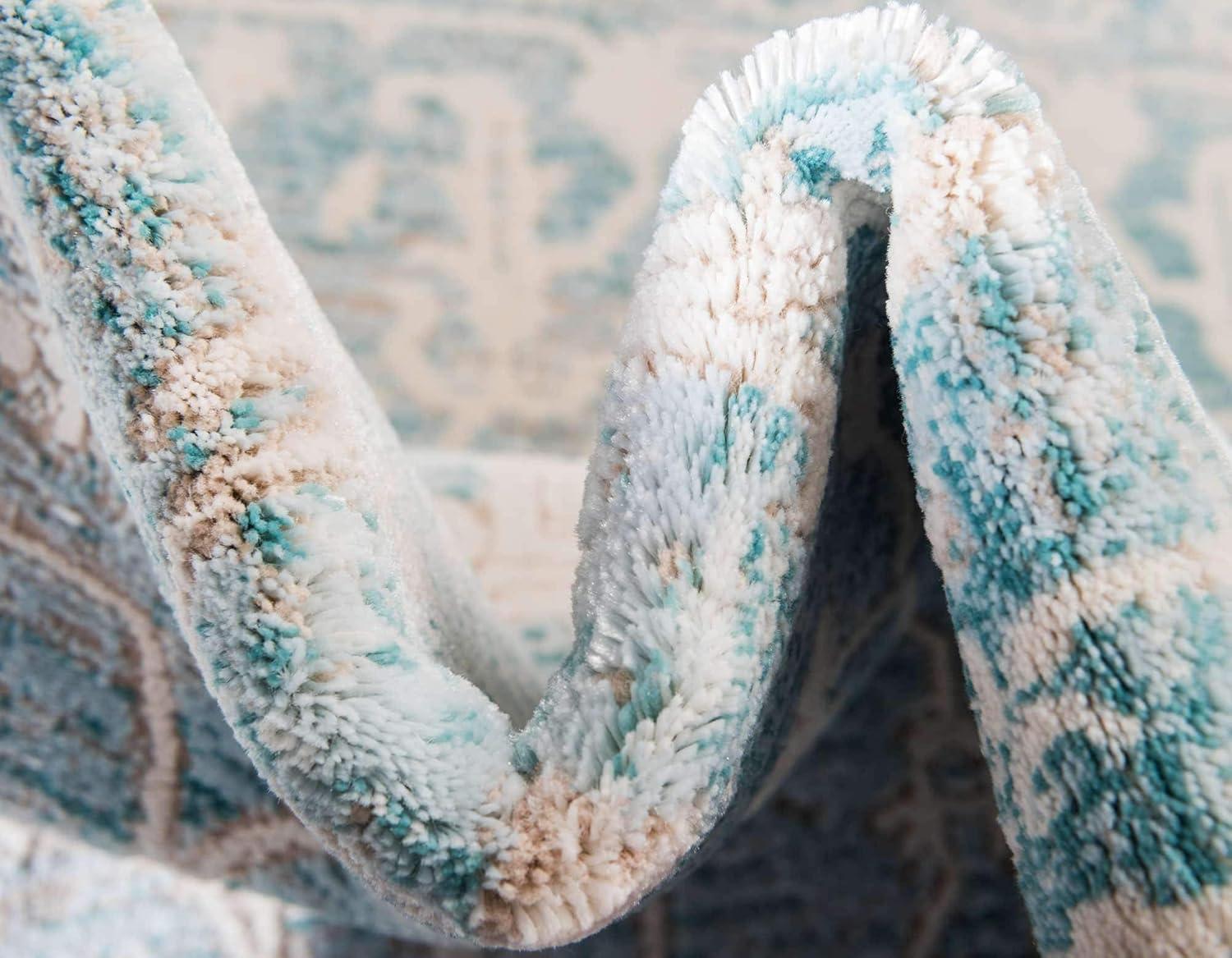 Unique Loom New Classical Collection Area Rug - Olympia (3' 3" x 5' 3" Rectangle Light Blue/Ivory)