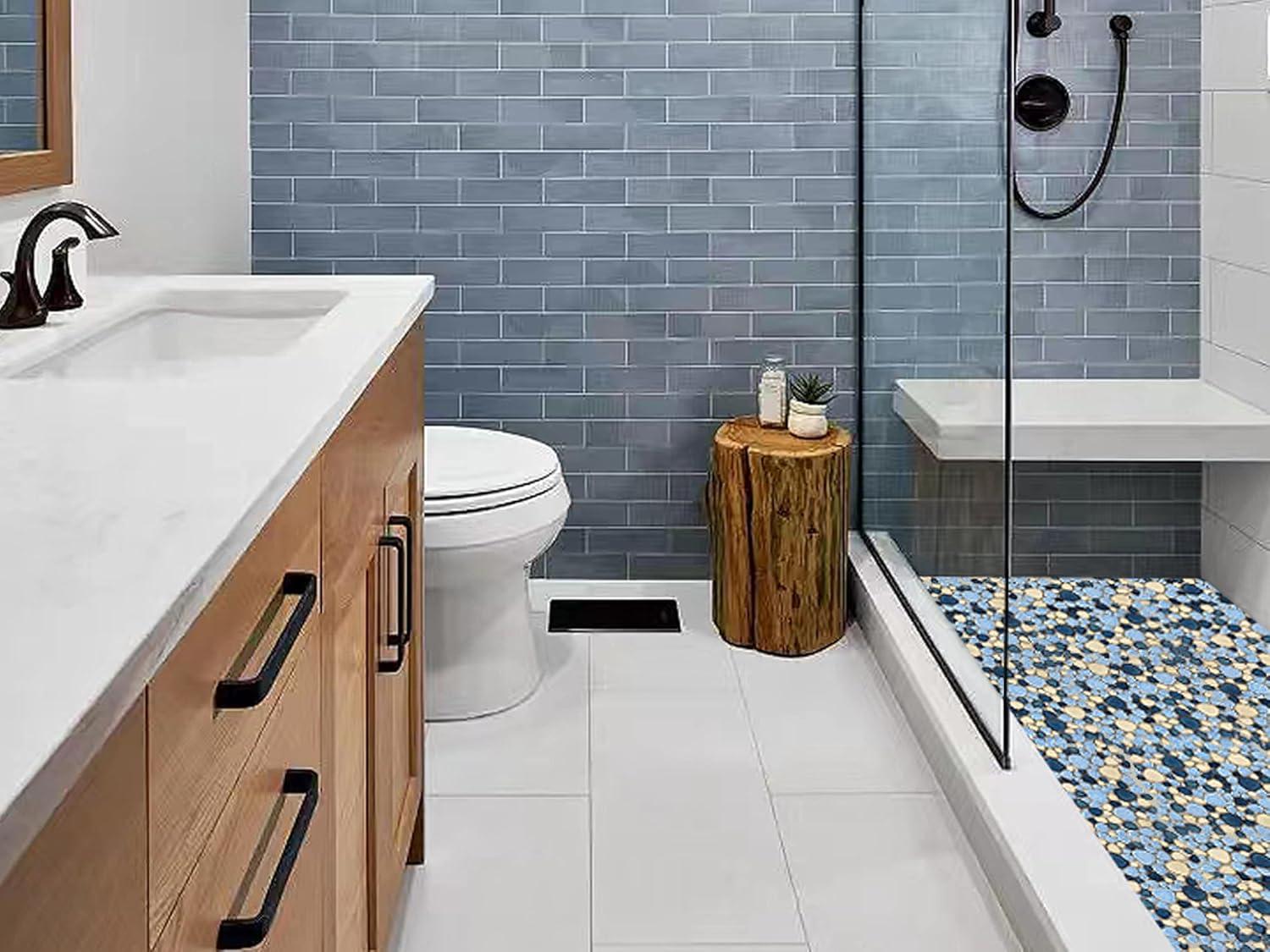 Blue Porcelain Pebbles / Rocks Wall & Floor Tile