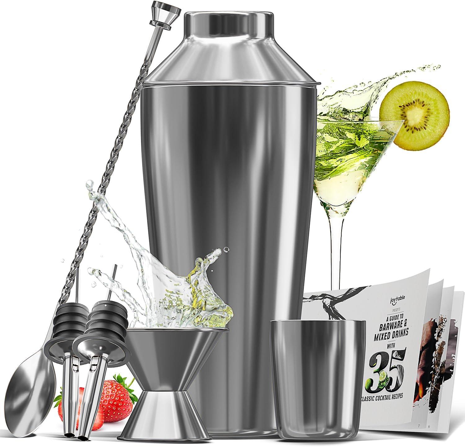 JoyTable Bar Set Cocktail Shaker Set, Stainless Steel Bartender Kit, Cocktail Set with Bar Tools