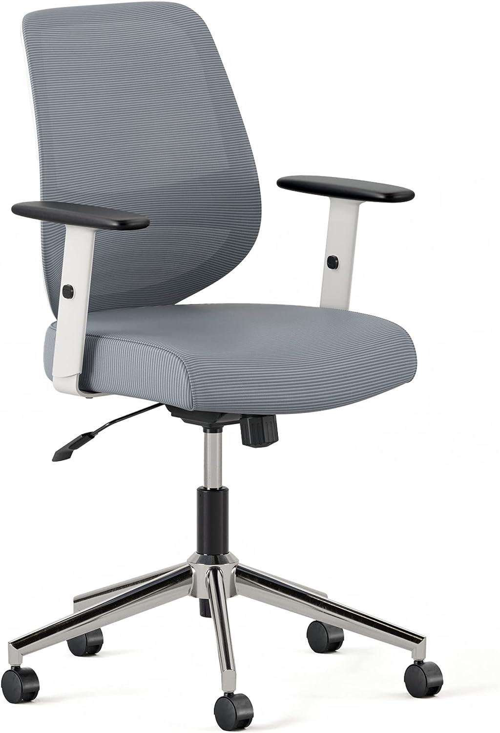 Slate Mesh and Leather Adjustable Swivel Task Chair