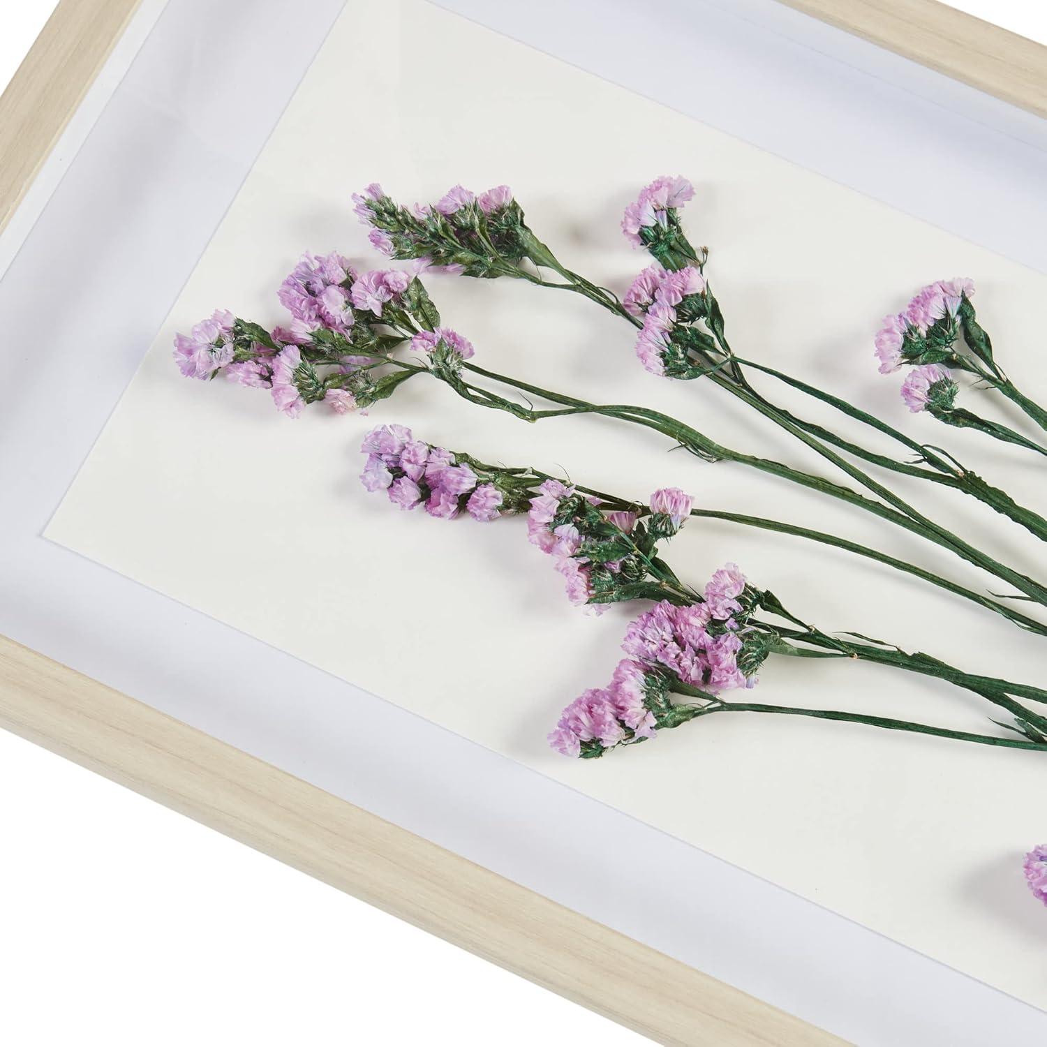 2pc Avant Garden Floral Shadowbox Set Natural - Madison Park: Dried Flower Wall Decor, MDF Frame, Sawtooth Mount