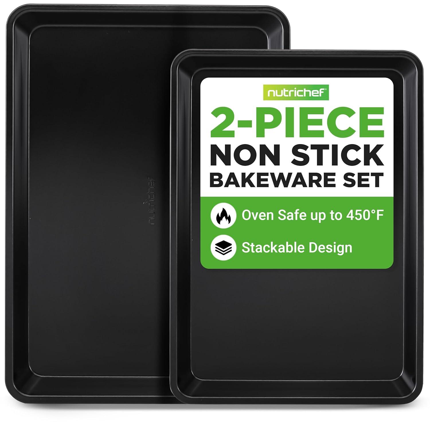 NutriChef NutriChef Non-Stick Steel 2 Piece Baking Sheet Set