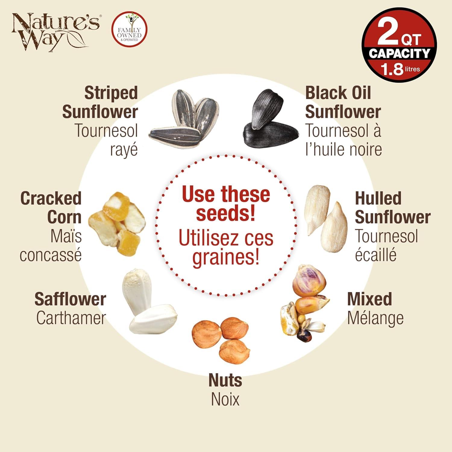 Nature's Way Cedar Tray Bird Feeder: Weather-Resistant Wood, No Assembly, 12x12 Hanging Design