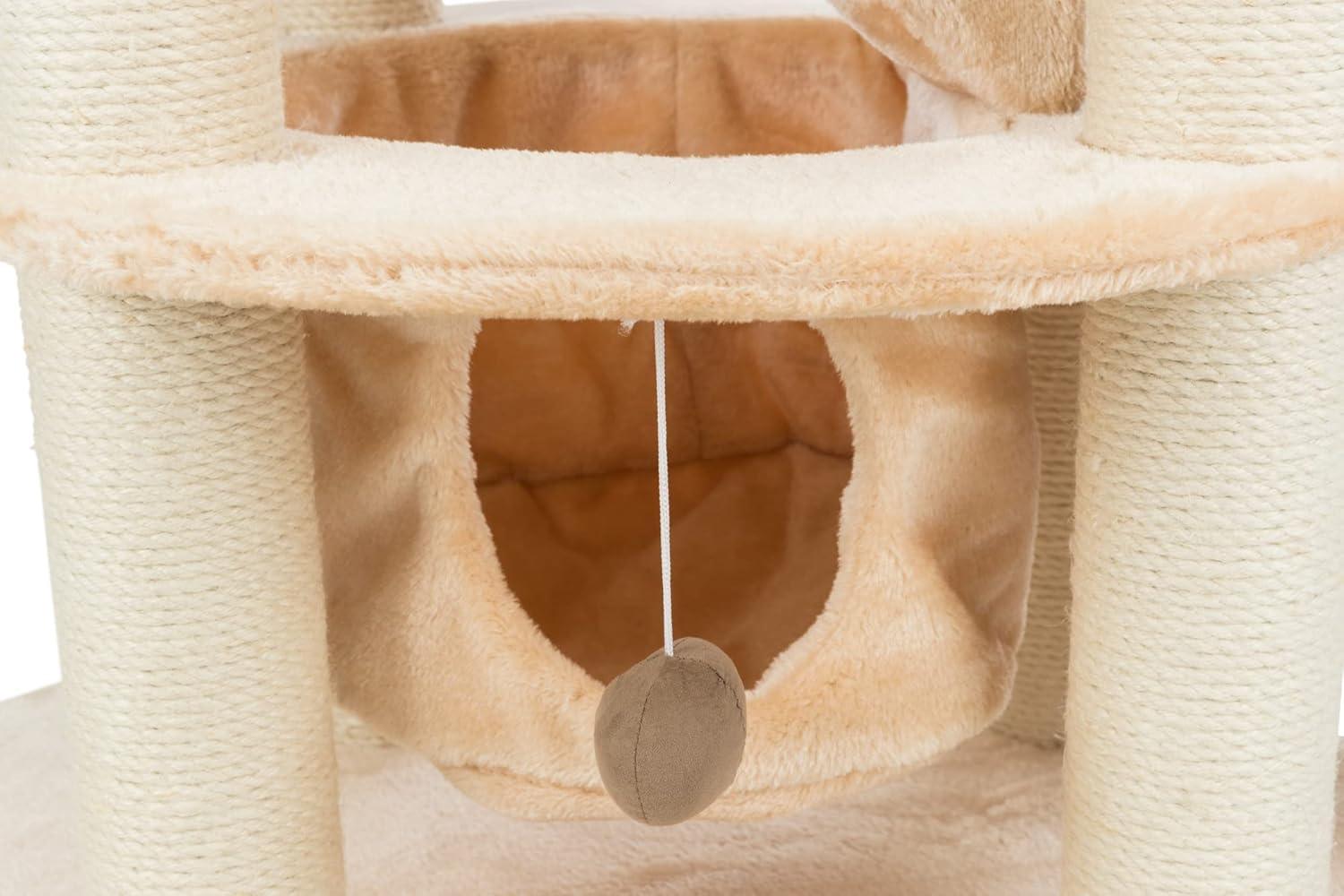 TRIXIE Elsa Senior 43.7" Cat Tower, Sisal Scratching Posts, Plush Hammock, Stairs, Top Platform Bed, Dangling Cat Toy