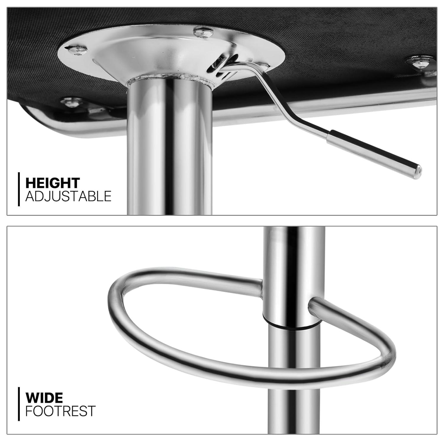 Bar Stools Set of 2, Adjustable Counter Height Swivel Barstools, Modern Dining Chairs Bar Pub High Stool with Back for Kitchen Island, Teal Green