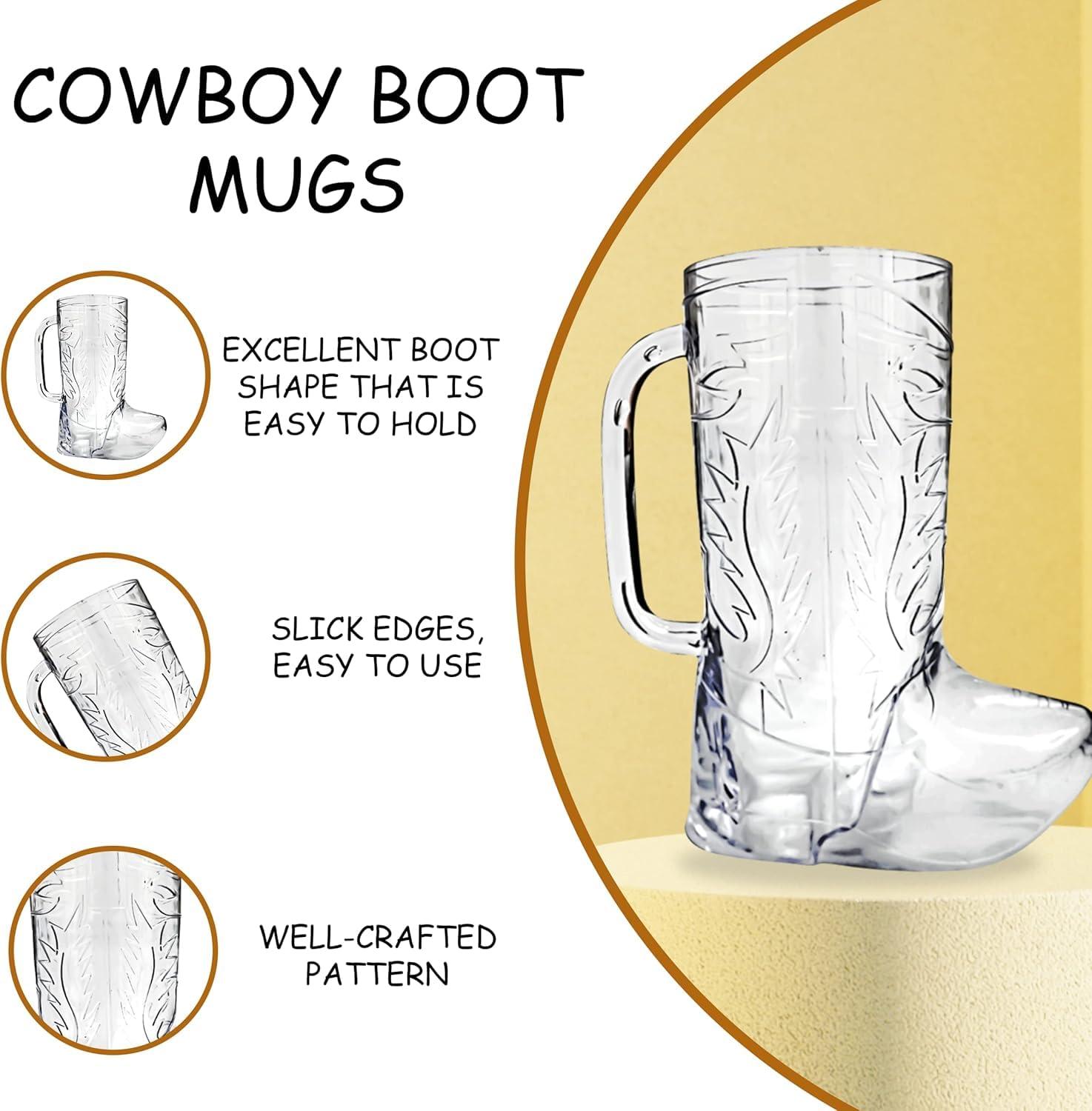 Beistle Plastic Cowboy Boot Mug - 17 Oz - Pack of 12