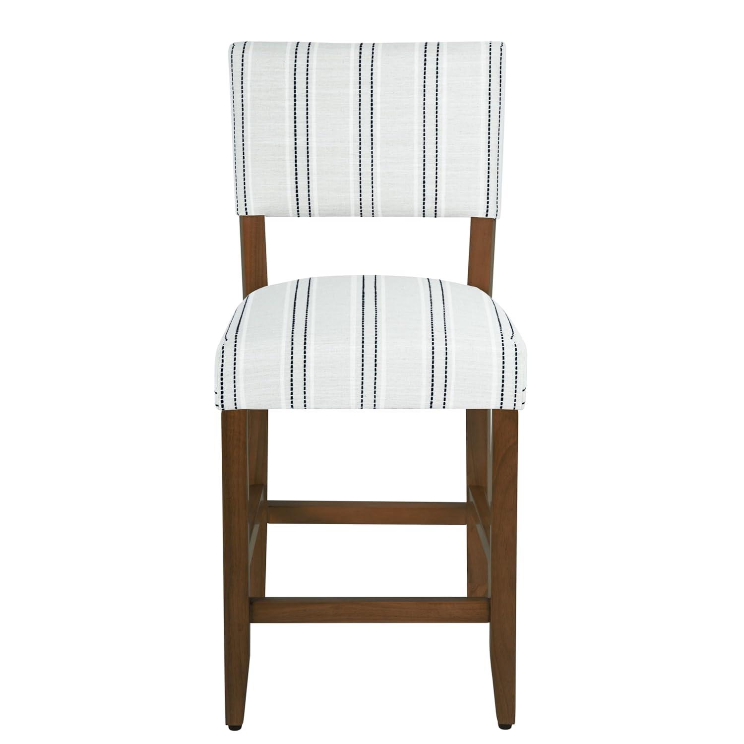 24" Curved Top Counter Height Barstool Safari Taupe - HomePop: Kitchen Seating with Back, Wood Legs