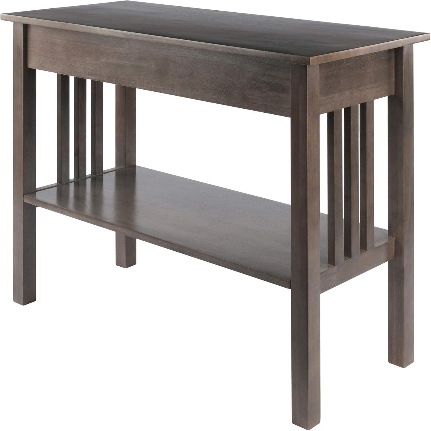 Stafford Console Hall Table Oyster Gray - Winsome: Modern Sofa Table with Storage Shelf & Drawer