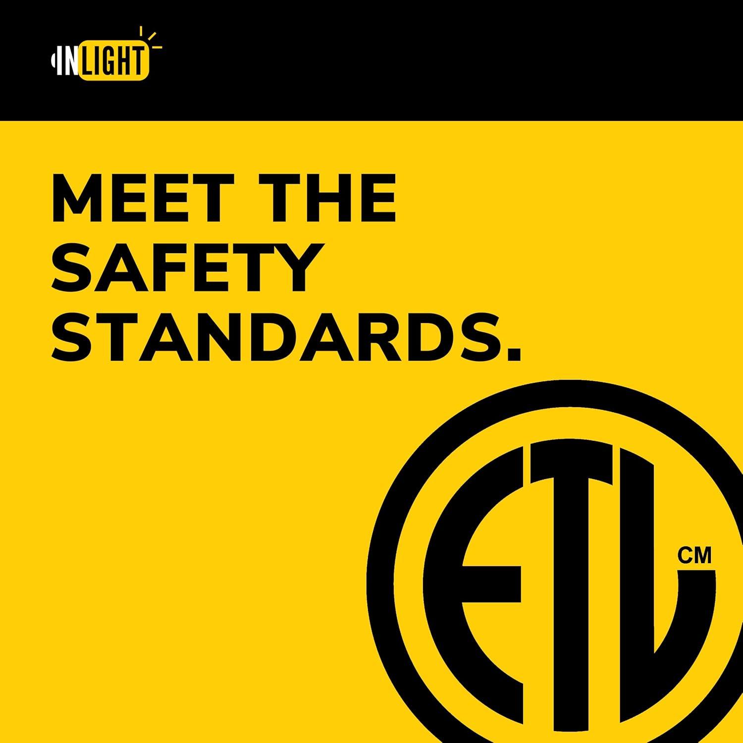 Inlight 3000K Dimmable Under Cabinet LED Lights, selectable 12/18/24/30 inches, Hardwired Only