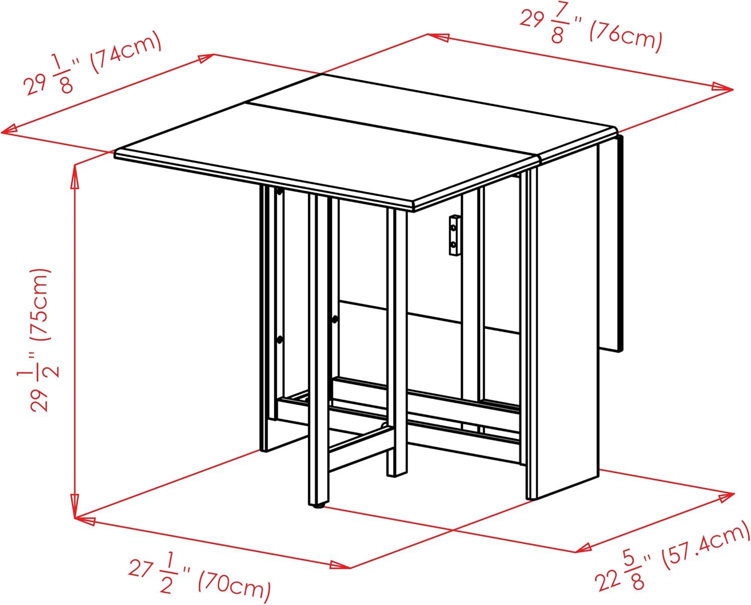 Clara Double Drop Leaf Dining Table Walnut - Winsome: Gateleg, Folding, Seats 4