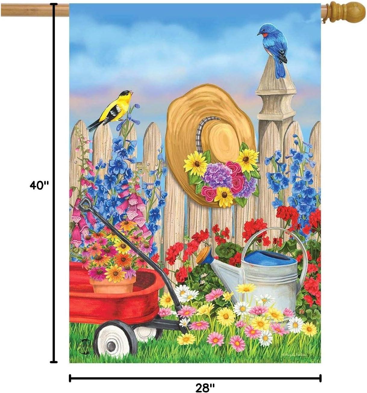 Briarwood Lane Spring House Flag 40x28 For Outdoor Pansies Seasonal For Spring House Flag