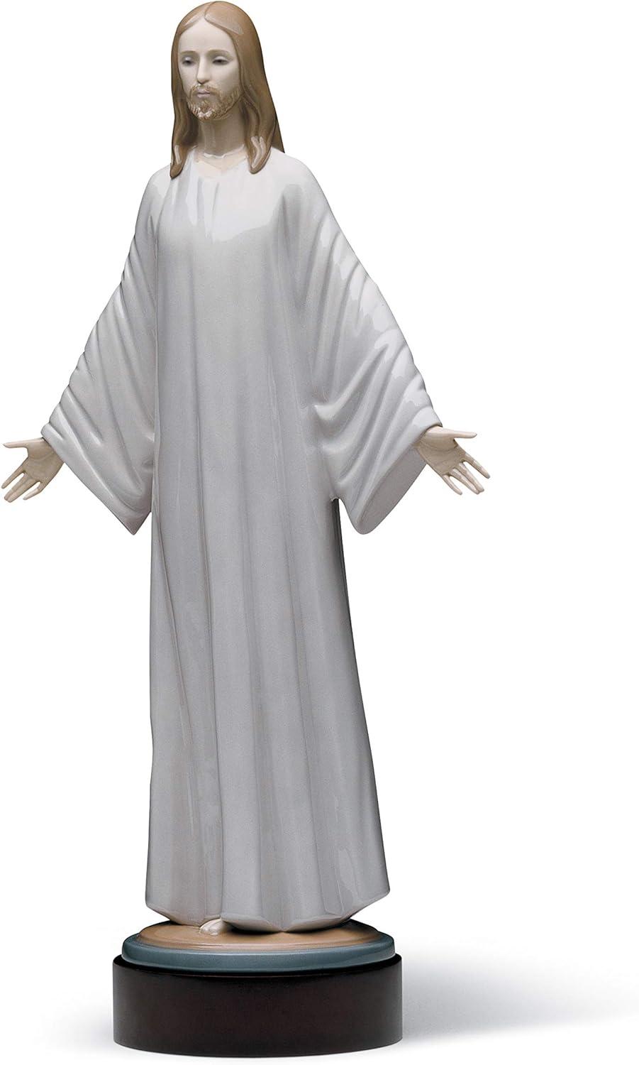 Serene Grace Porcelain Jesus Christ Statue 15" White