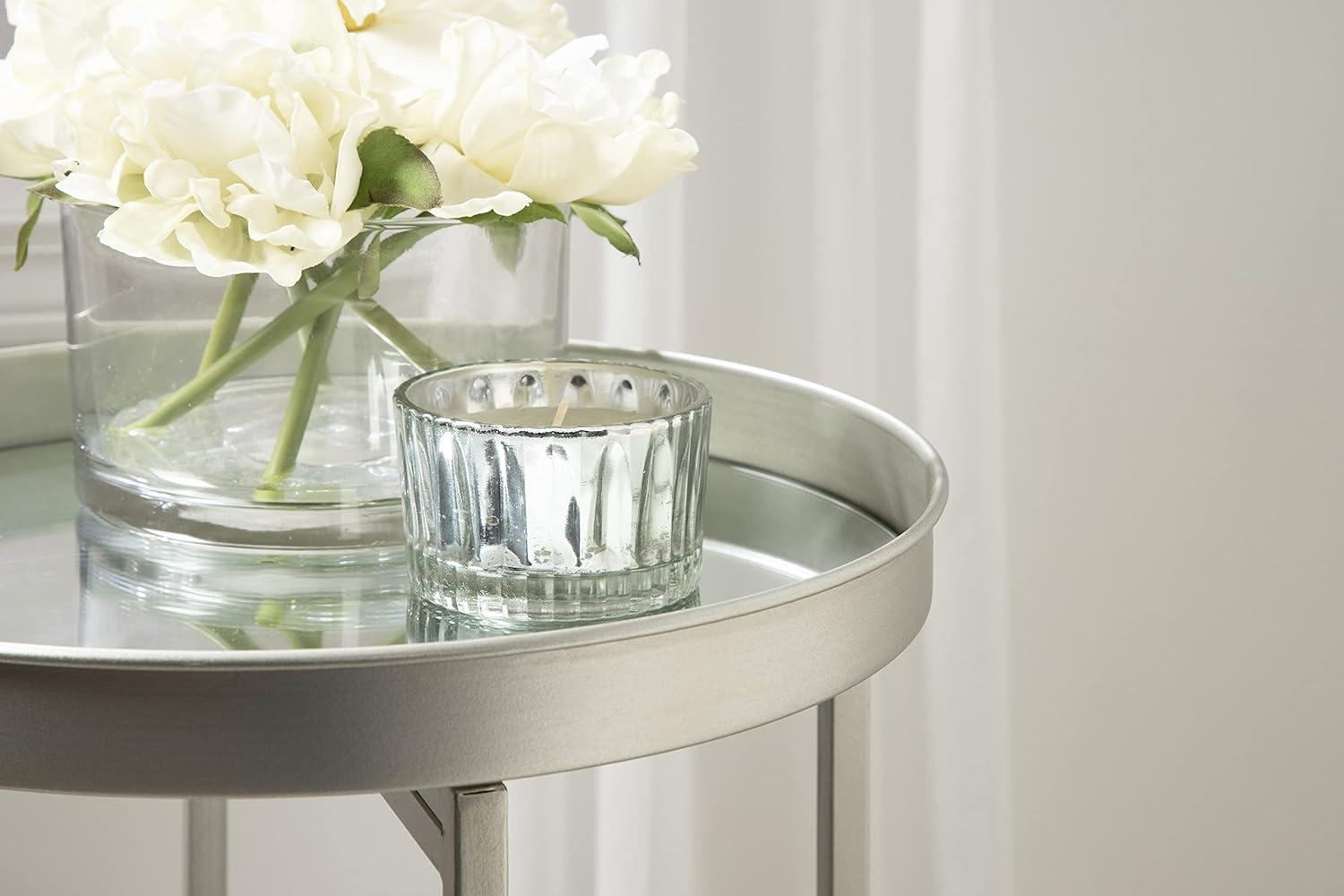 Kate and Laurel Celia Round Metal Tea Table, 14x14x25.75, Gray