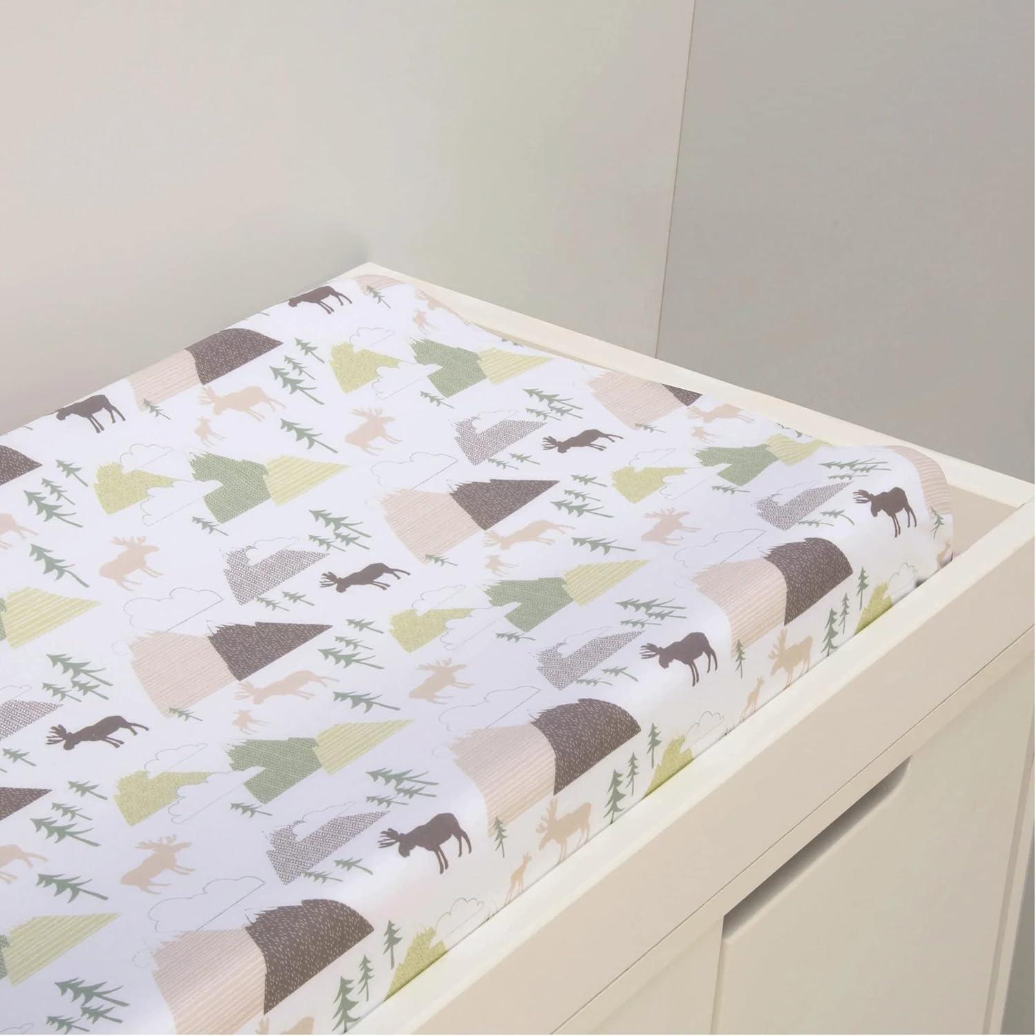 Trend Lab Mountain Baby Changing Pad Cover 100% Cotton Cover for Baby Nursery, Fits A 16 in x 32 in Standard Changing Pad
