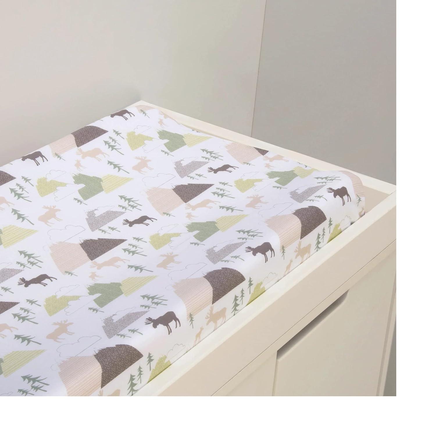 Trend Lab Mountain Baby Changing Pad Cover 100% Cotton Cover for Baby Nursery, Fits A 16 in x 32 in Standard Changing Pad