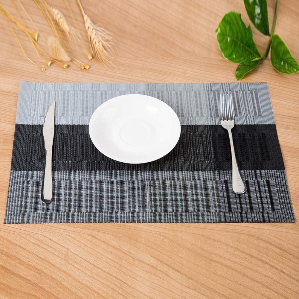 Stylish and Durable Placemats Set for Dining Table | Washable PVC Mats - Set of 6 | Heat Resistant and Easy to Clean | Versatile Home Decor