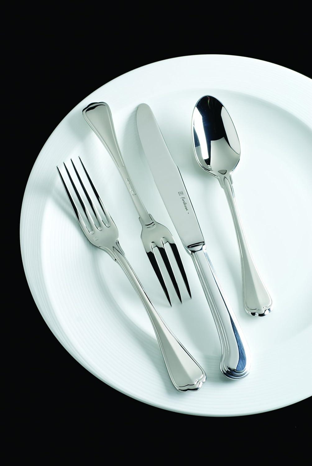 Fortessa San Marco 18/10 Stainless Steel Flatware 20 Piece Place Setting, Polished Stainless