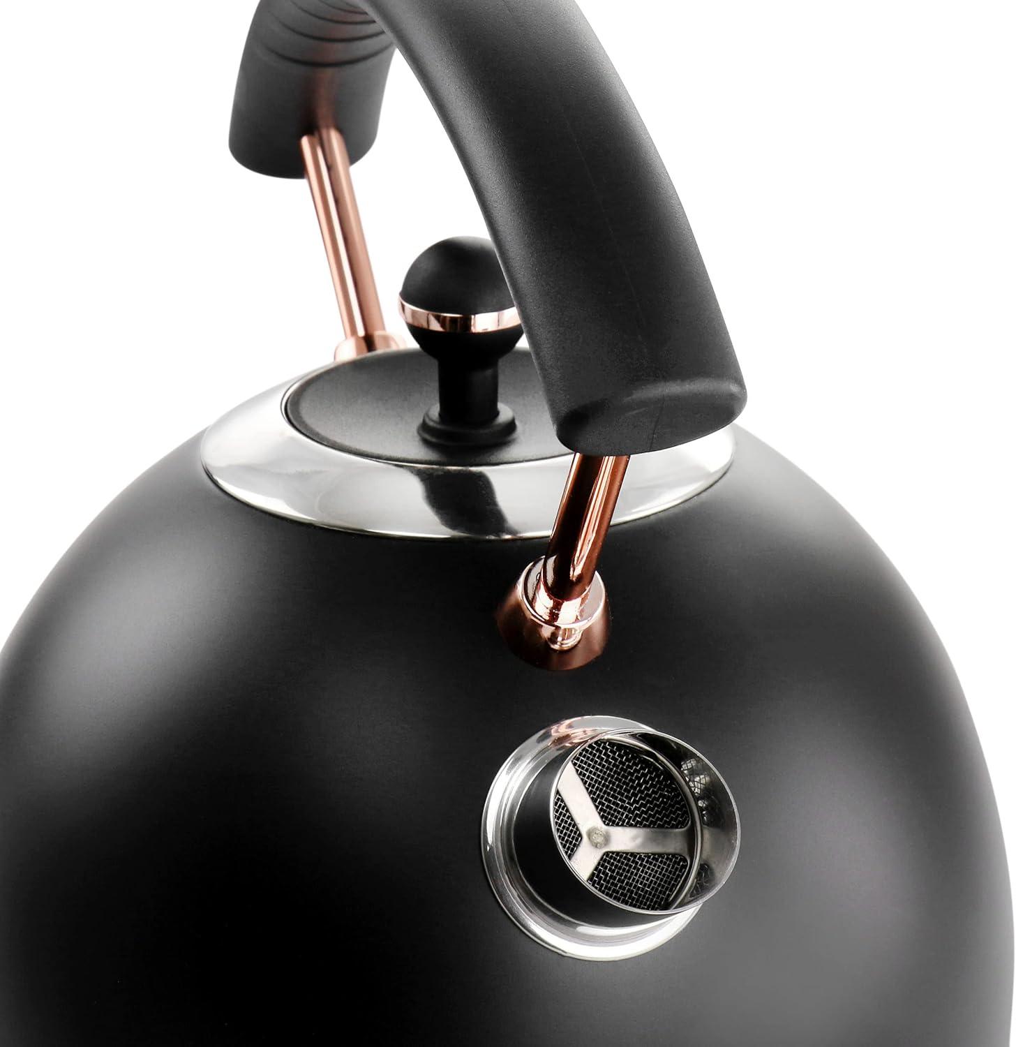 MegaChef 1.8 Liter Half Circle Electric Tea Kettle in Matte Black