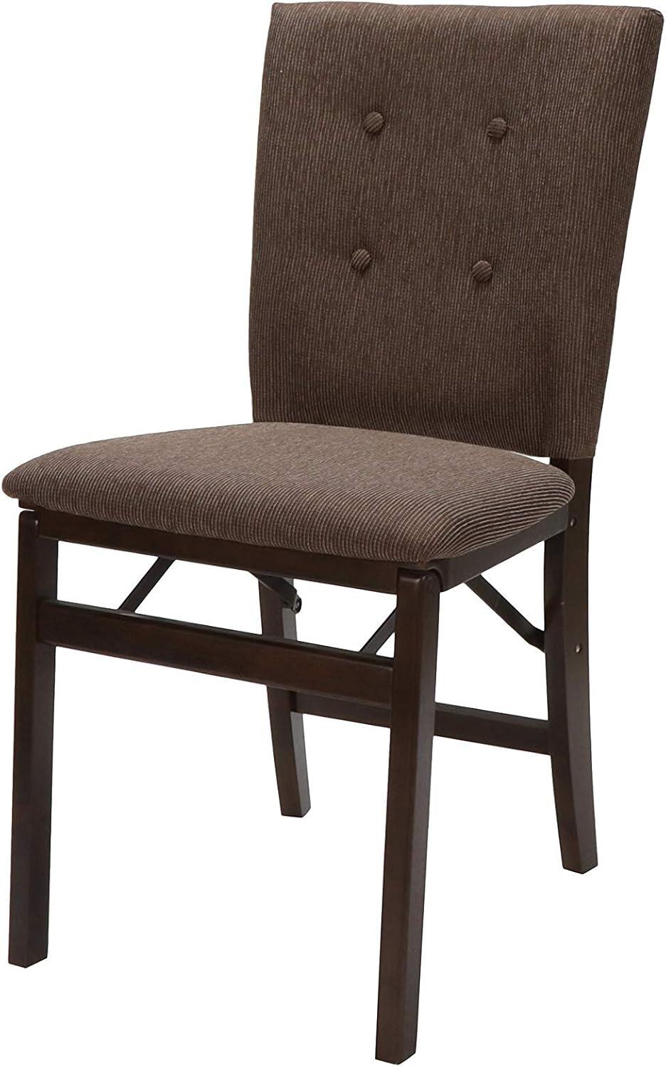 Stakmore Set of 2 Parson's Folding Chair - Espresso/Jax: Wood Frame, No Assembly, 300 lbs Capacity