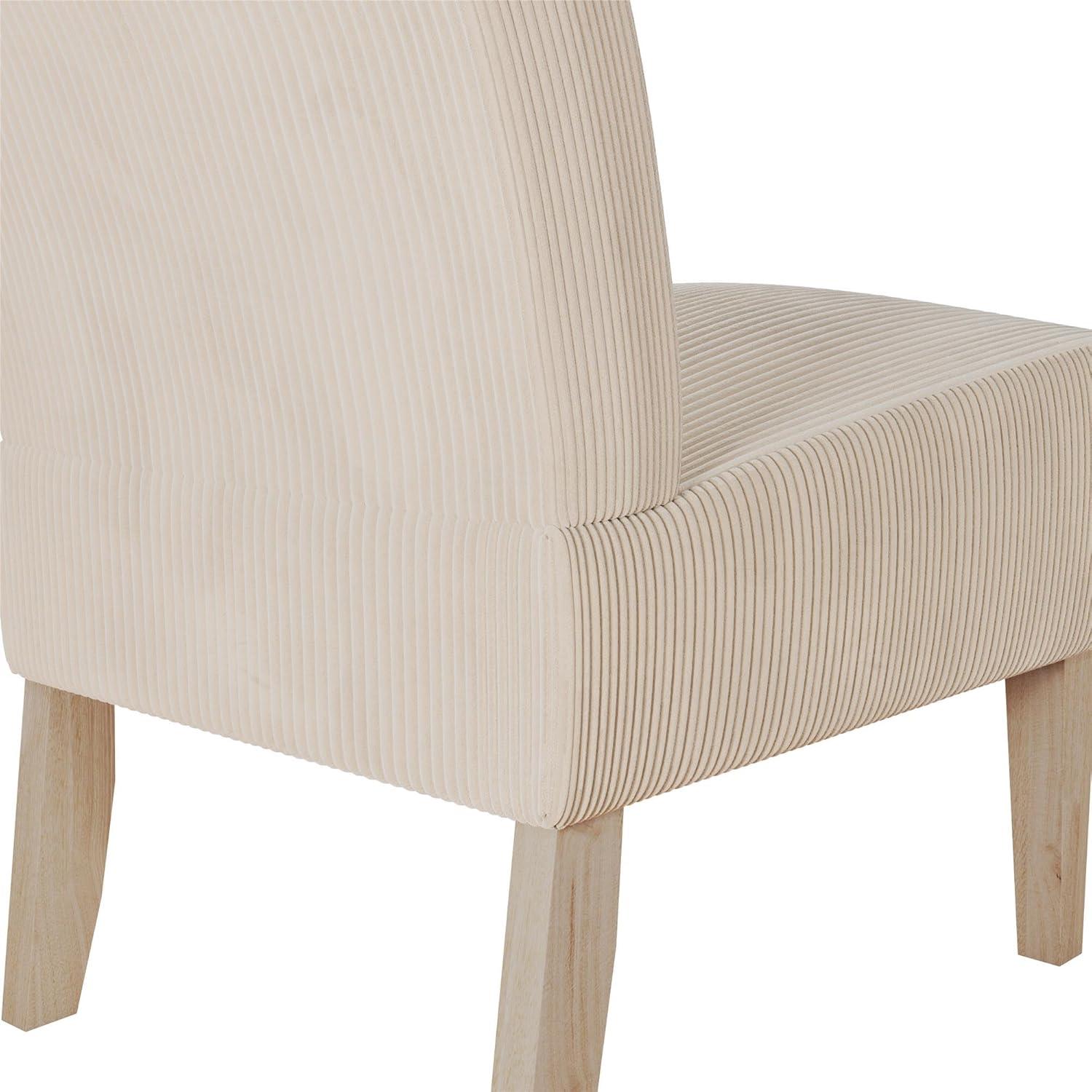 DHP Hazen Armless Upholstered Accent Chair, Ivory Corduroy