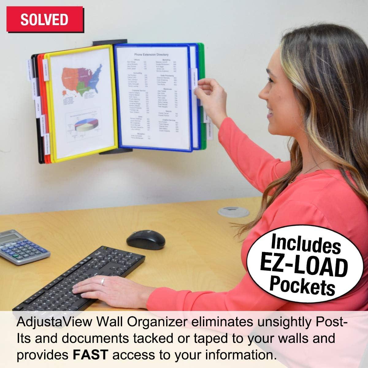 Ultimate Office AdjustaView™ 10-Pocket Wall Reference Organizer with Easy-Load Pockets and Mounting Screws
