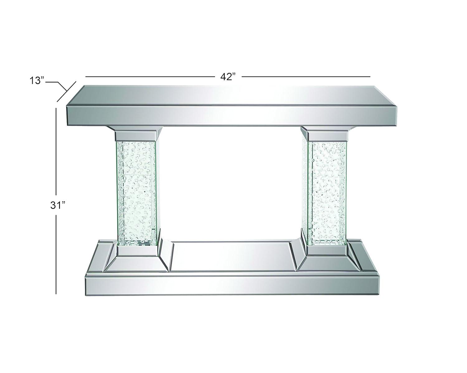 Olivia & May Glam Wood Console Table Clear