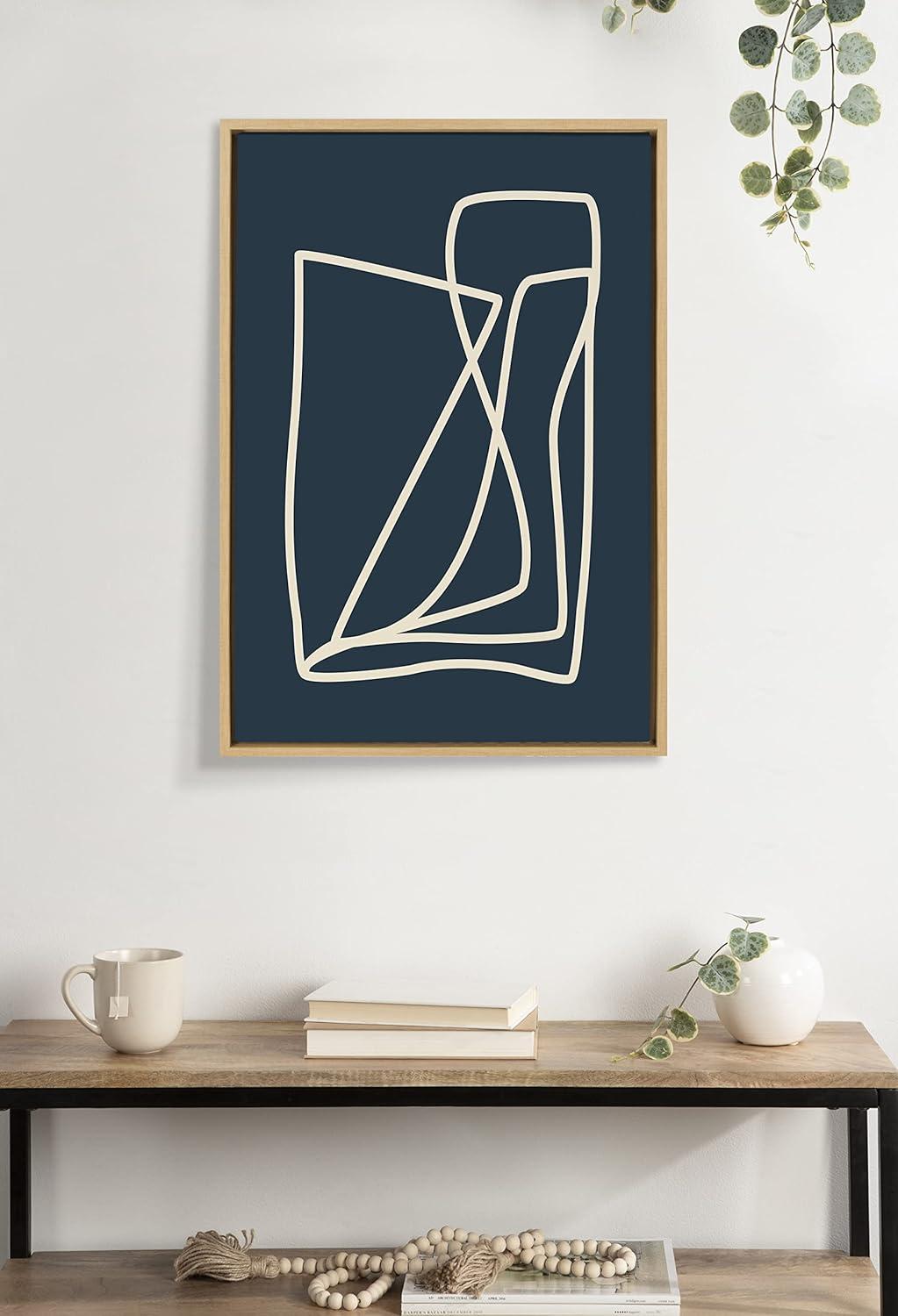 Kate and Laurel Abstract Lines in Blue by Apricot + Birch, 23x33, Natural