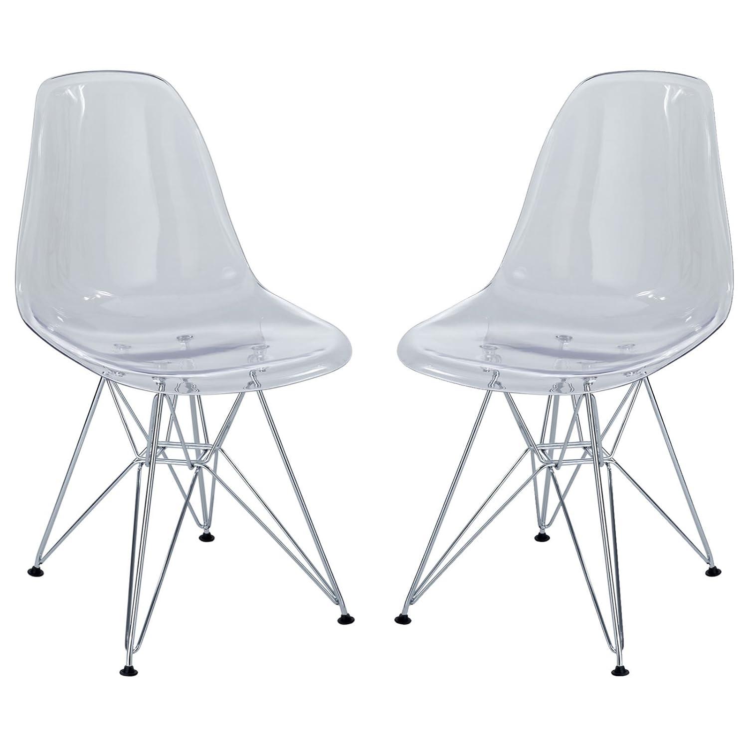 Modway Modway Plastic Dining Chair with Wire Base