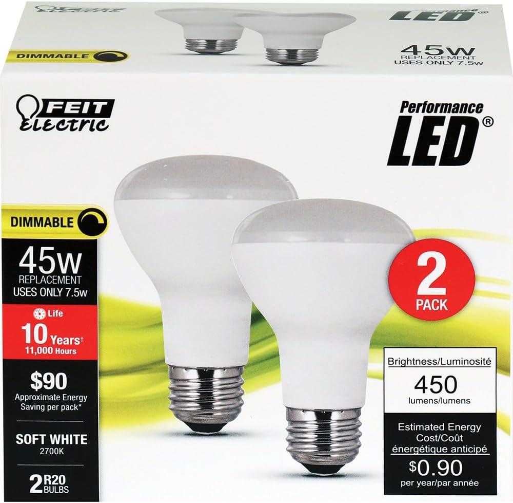 Soft White Frosted LED Dimmable Reflector Bulbs, 2-Pack