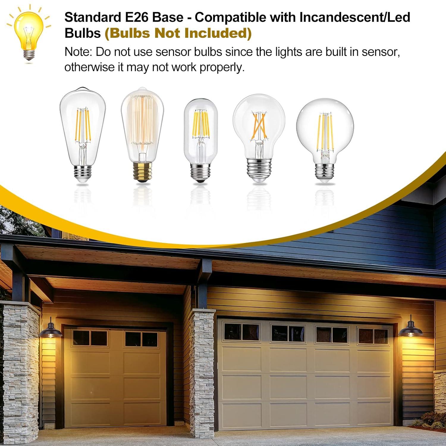 VIANIS Dusk to Dawn Barn Lights, 2 Pack Brown Gooseneck Outdoor Light Fixture, Farmhouse Outdoor Wall Lights for House, Porch, Entryway, Garage