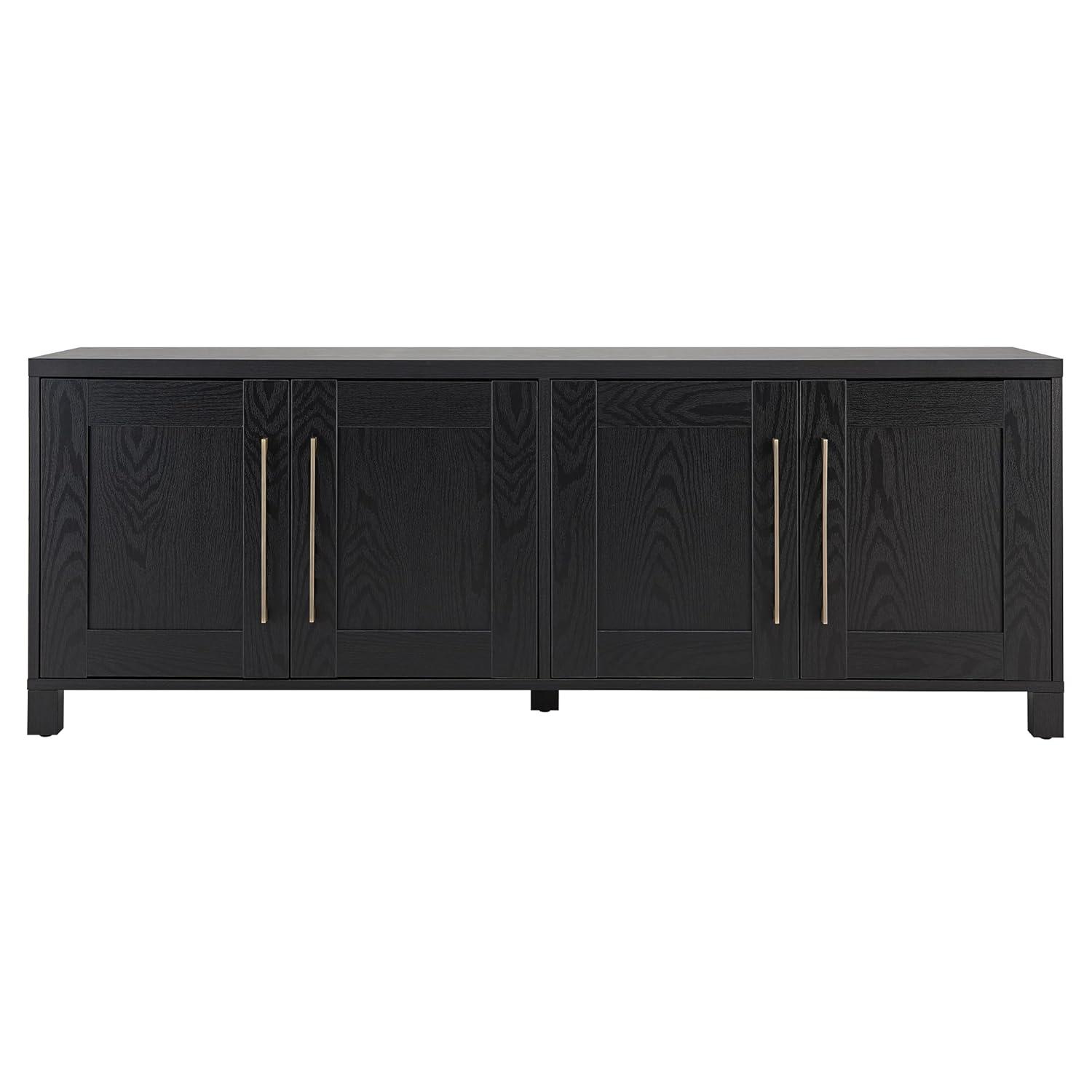Evelyn&Zoe Chabot Rectangular TV Stand for TV's up to 75", Black Grain