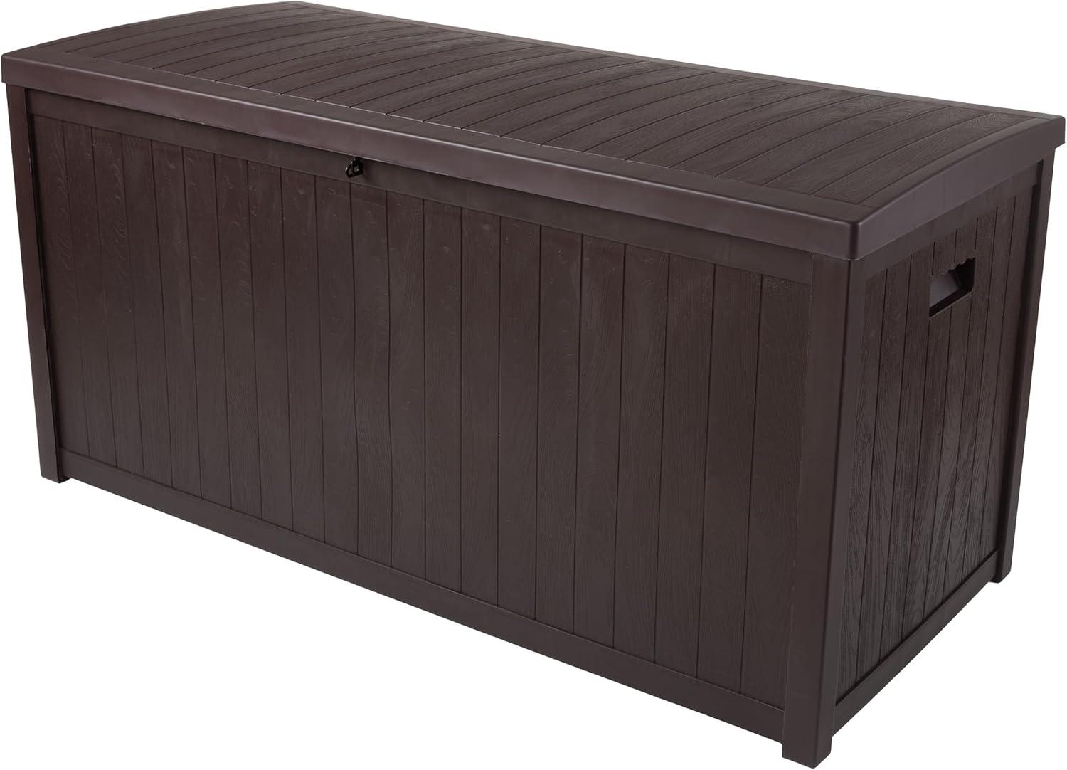 Pure Garden Outdoor Storage Box - 113 Gallon Lockable Deck Box for Pool Accessories, Patio Furniture Cushions, or Package Delivery for Outside by Pure Garden