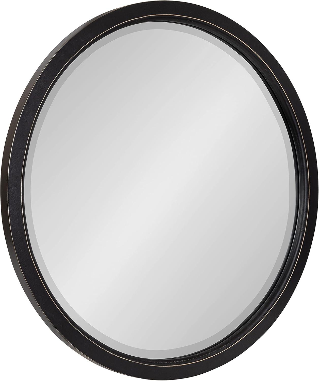 18" x 18" Hogan Round Framed Decorative Wall Mirror White - Kate & Laurel All Things Decor