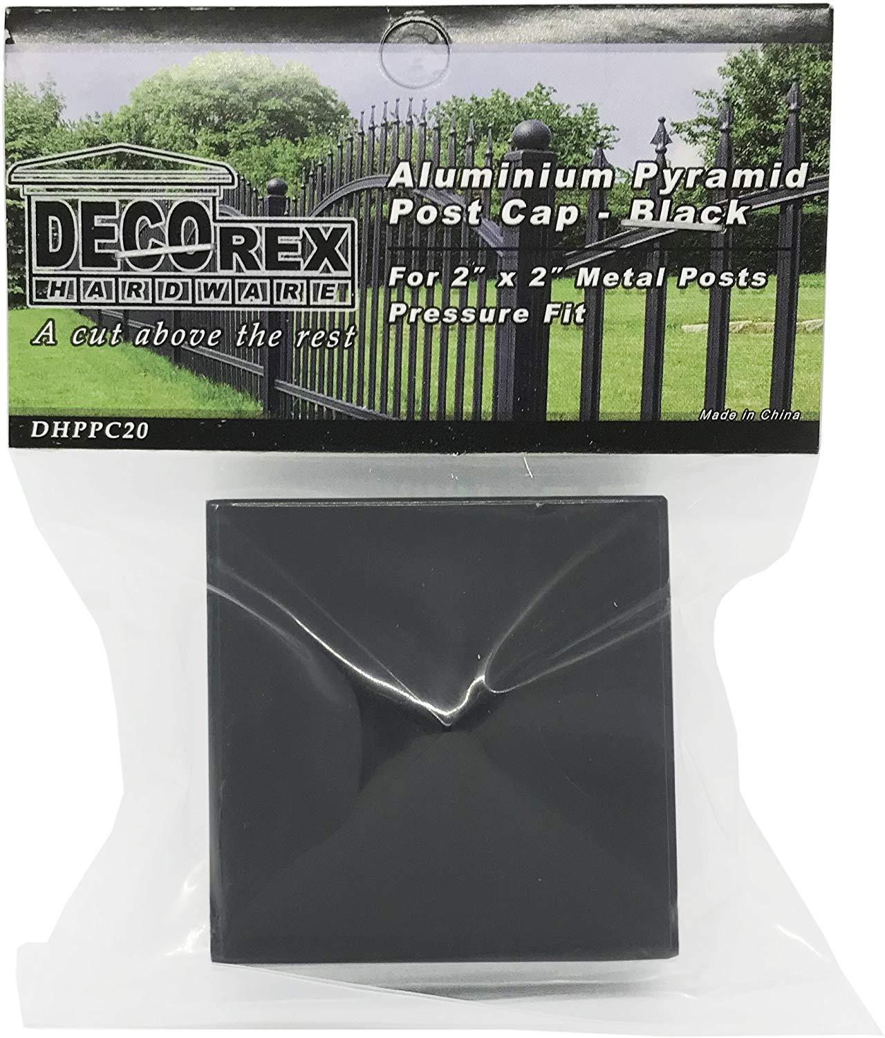 Tapa de Poste Piramidal de Aluminio de 4" x 4" para Postes de Metal - Ajuste a Presión - Negro