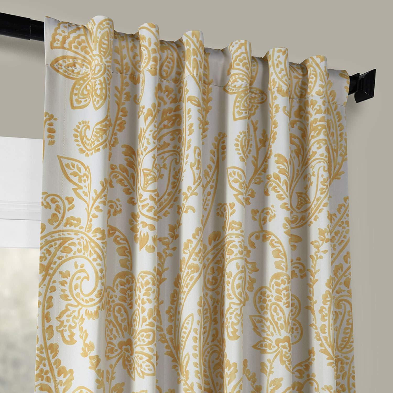 Tea Time Yellow Gold Blackout Polyester Window Panel