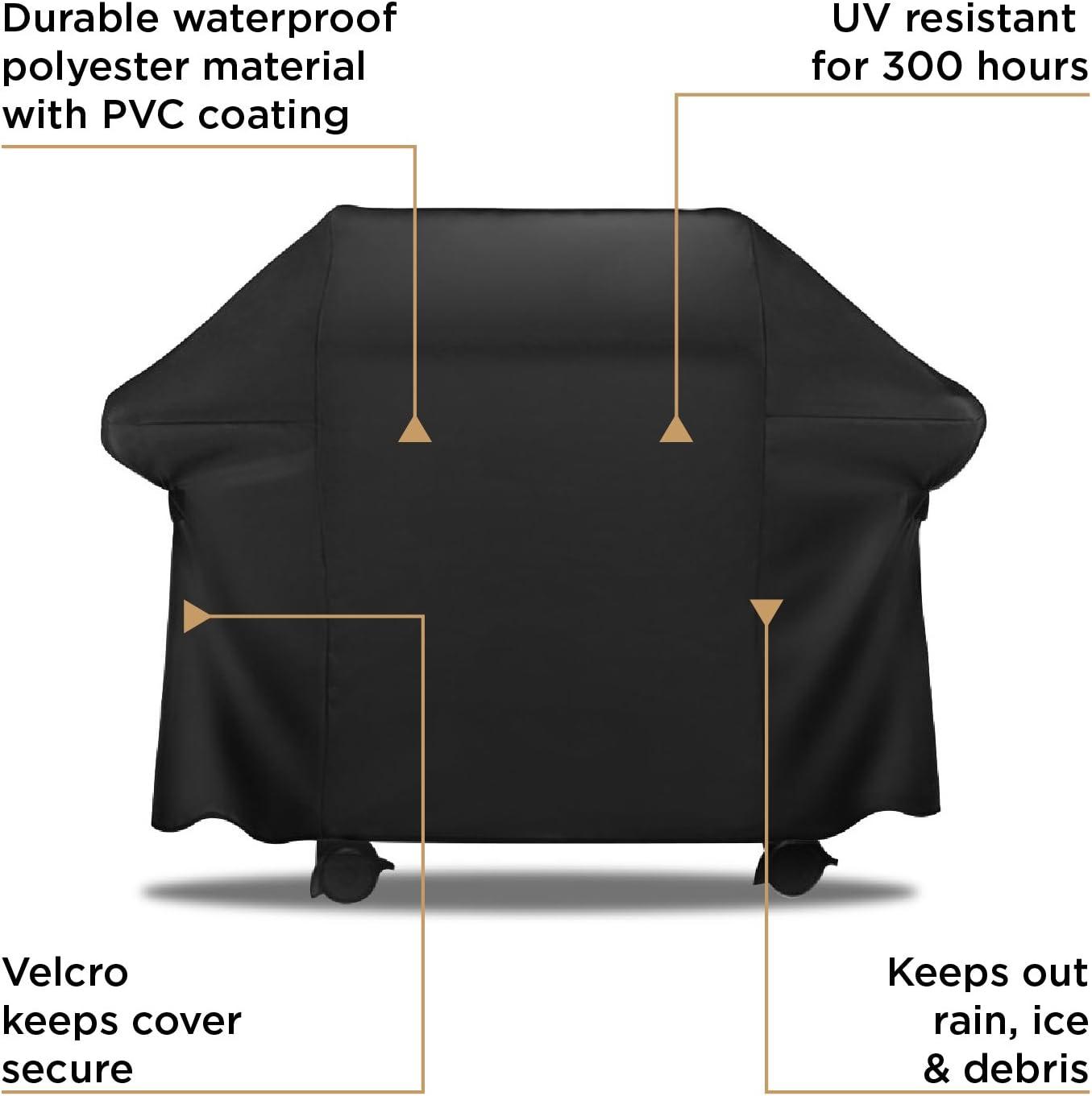 Heavy Duty Black Waterproof BBQ Grill Cover