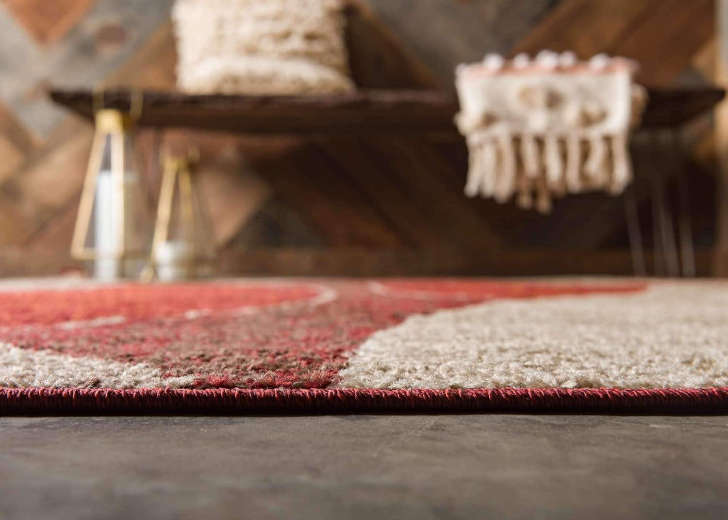 Unique Loom Autumn Collection Area Rug - Plantation (5' 3" x 8' Rectangle Multi/Beige)