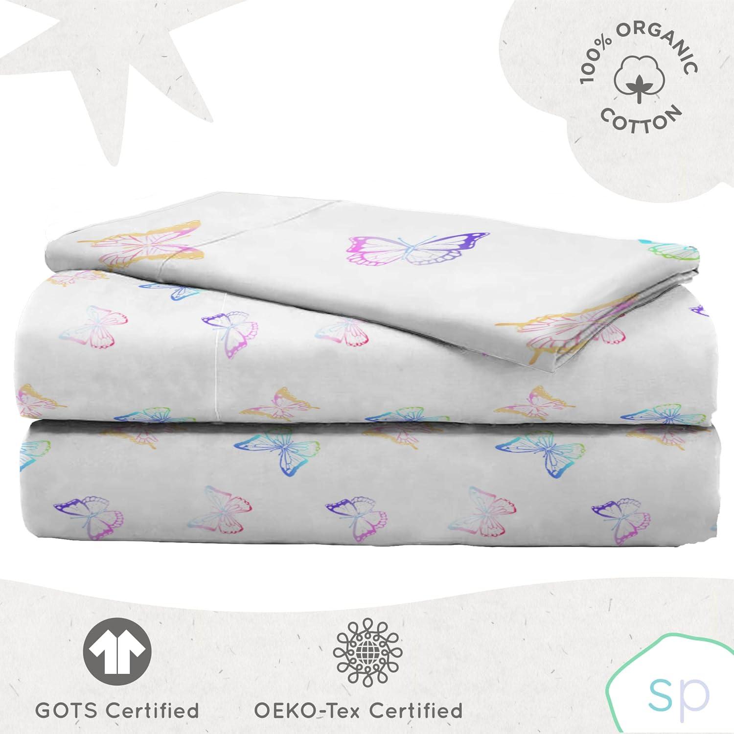 Saturday Park Saturday Park Ombre Butterflies 100% Organic Cotton Sheet Set