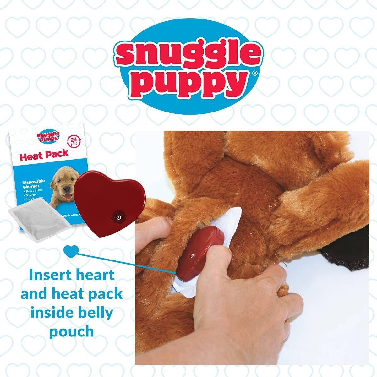 Black Plush Dog Toy with Heartbeat and Heat Pack