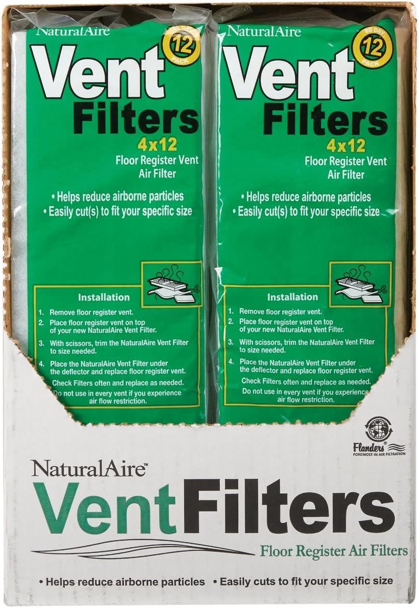 Protect Plus 6029520 12 x 4 in. Purafilter 2000 Rectangular Vent Filter - Pack of 12