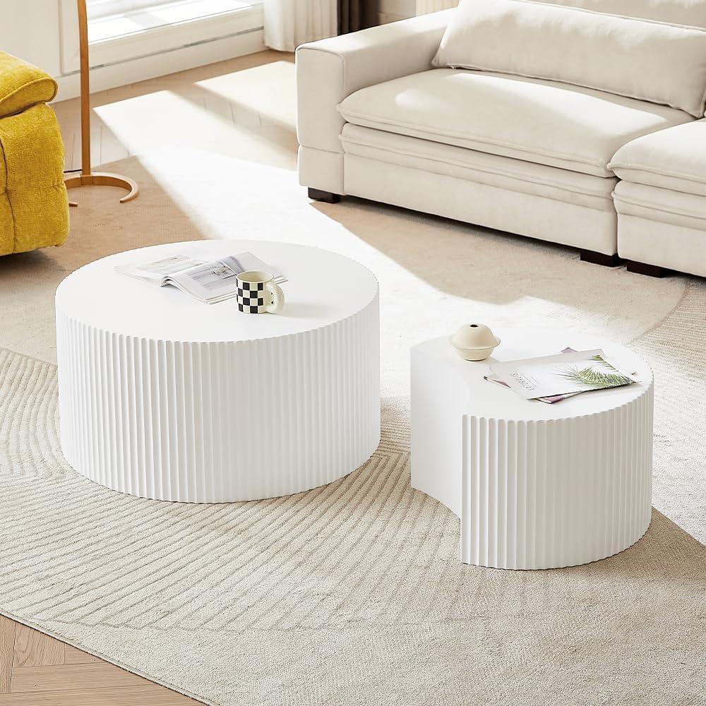 Hokku Designs Blayne 23.62" Round Nesting Coffee Table (2-Pieces)