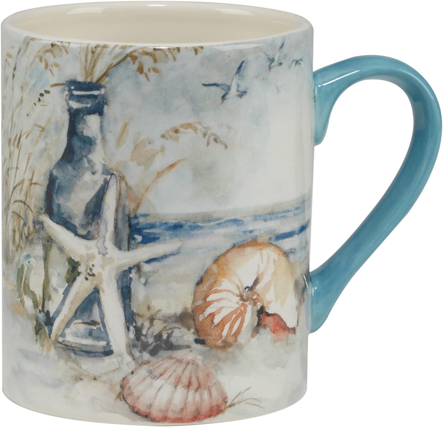 Set of 4 Coastal Landscape Assorted 16oz Mugs - Certified International