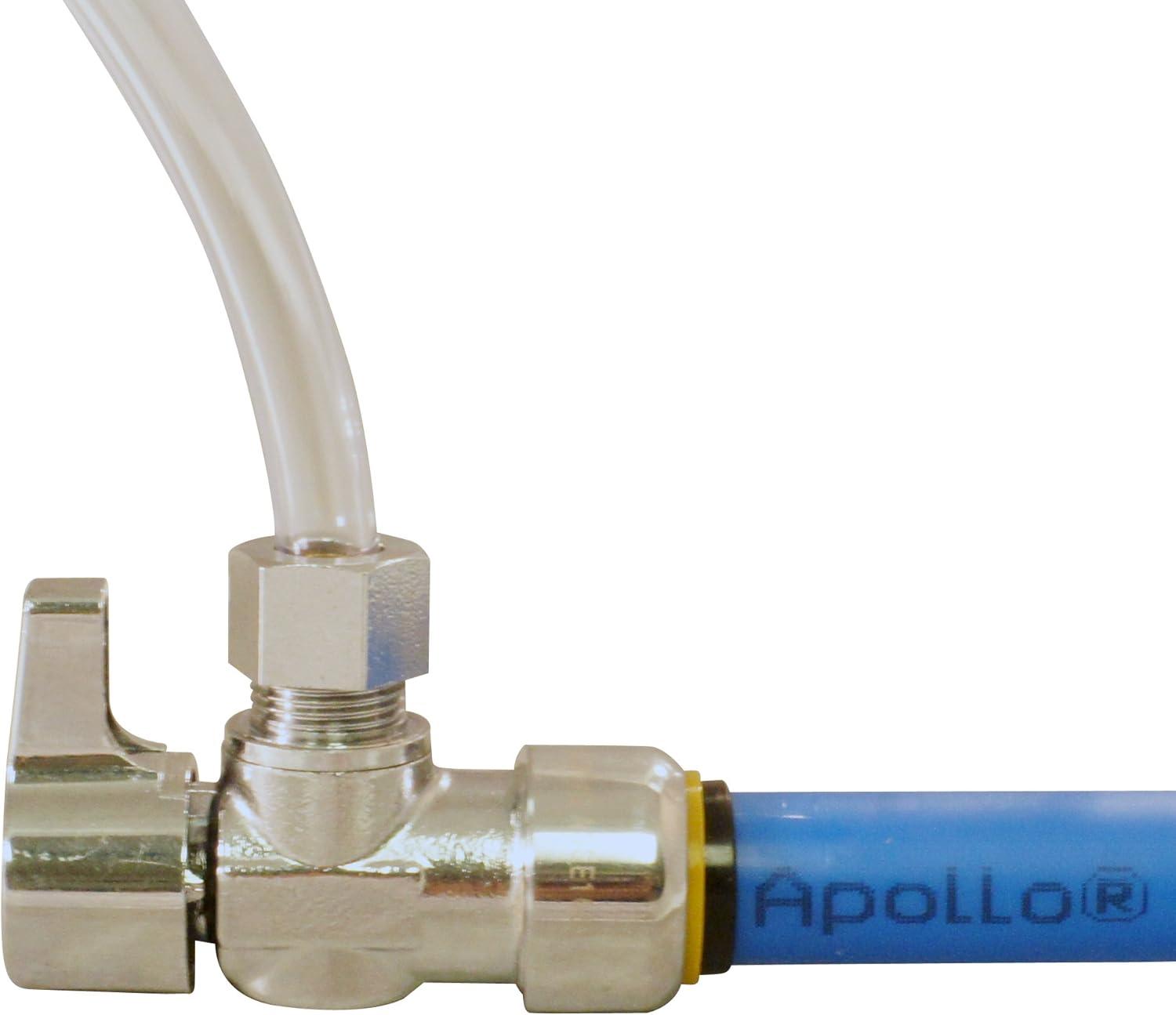 Tectite FSBVA1238C 1/2 in. Chrome-Plated Brass Push-to-Connect x 3/8 in. O.D. Compression Quarter-Turn Angle Stop Valve