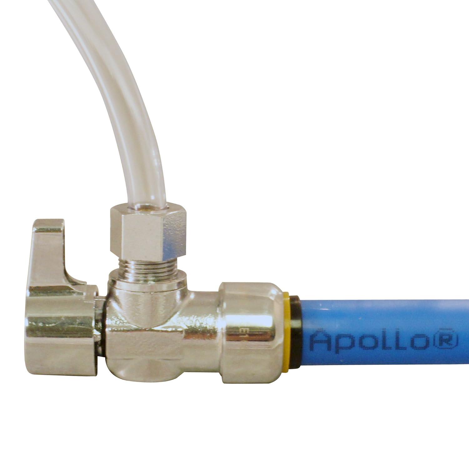 Tectite FSBVA1238C 1/2 in. Chrome-Plated Brass Push-to-Connect x 3/8 in. O.D. Compression Quarter-Turn Angle Stop Valve