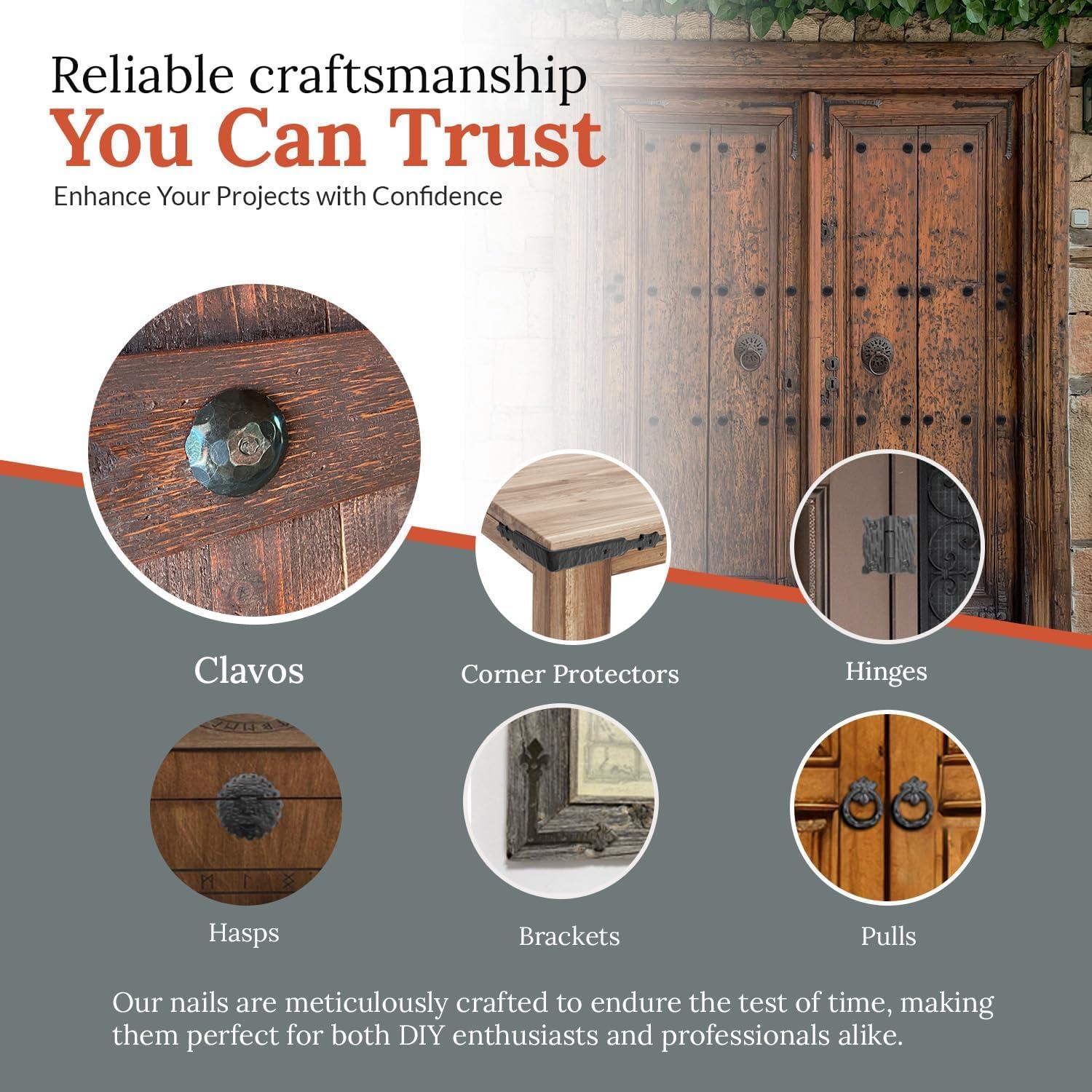 10 Pack 1.5 Inch Oil Rubbed Bronze Decorative Door Nail Clavos By Borderland Rustic Hardware