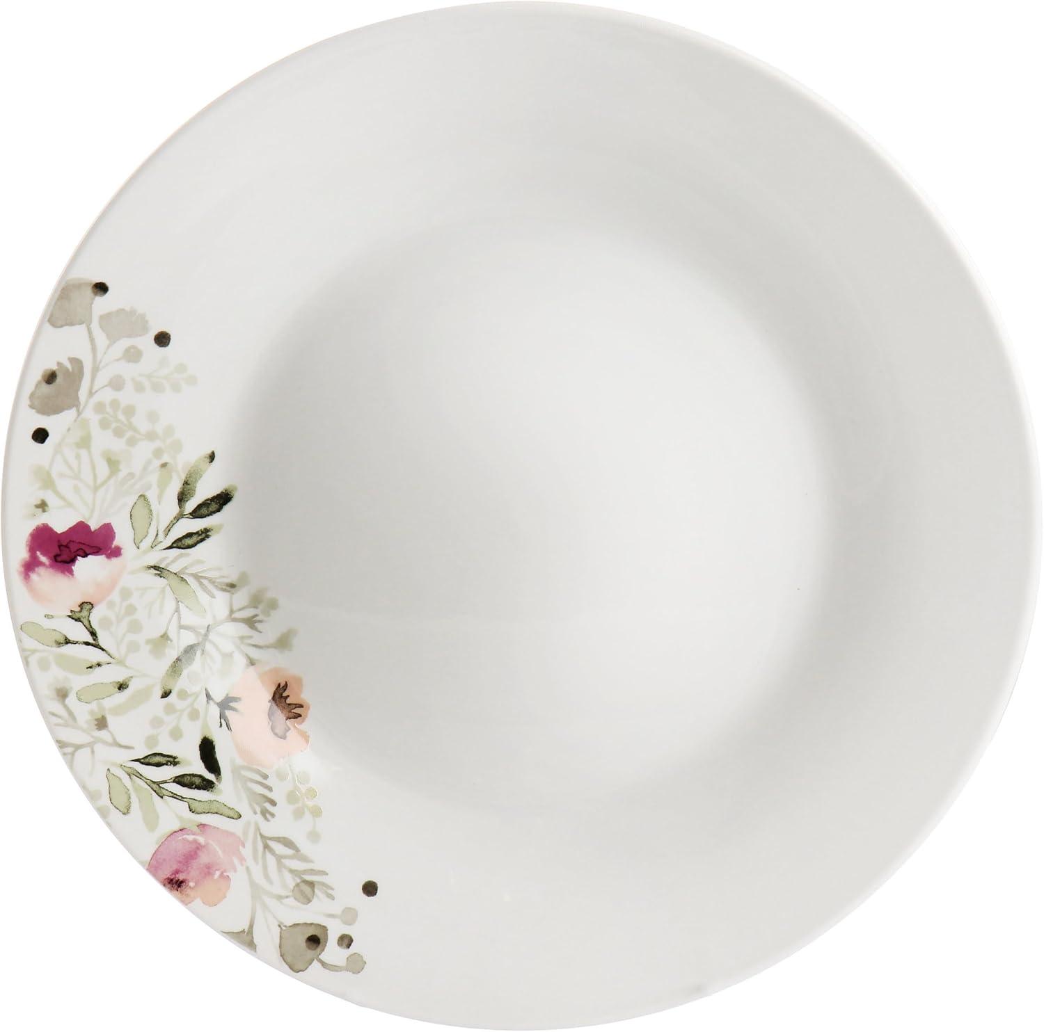 12pc Home Lily Garden Ceramic Dinnerware Set White/Pink