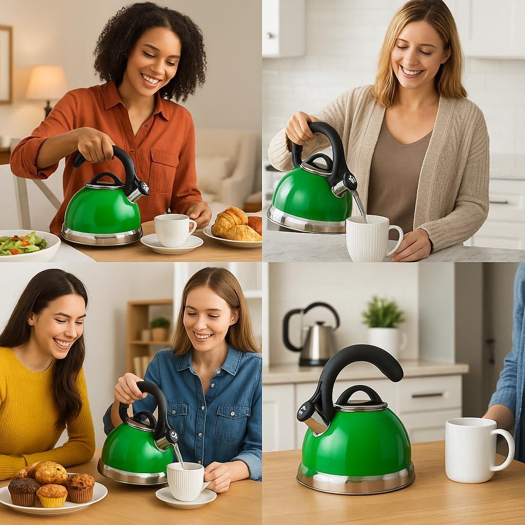 Creative Home Creative Home 2.6 Quarts Stainless Steel Whistling Stovetop Tea Kettle